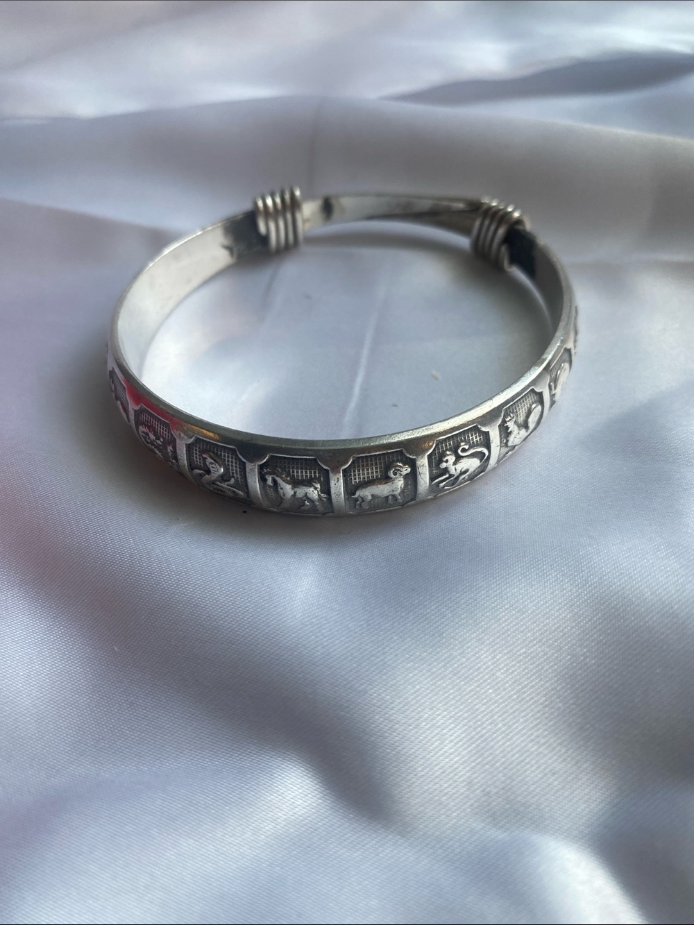 Chinese Zodiac Charm Bangle - Silver Tone - Picture 2 of 2